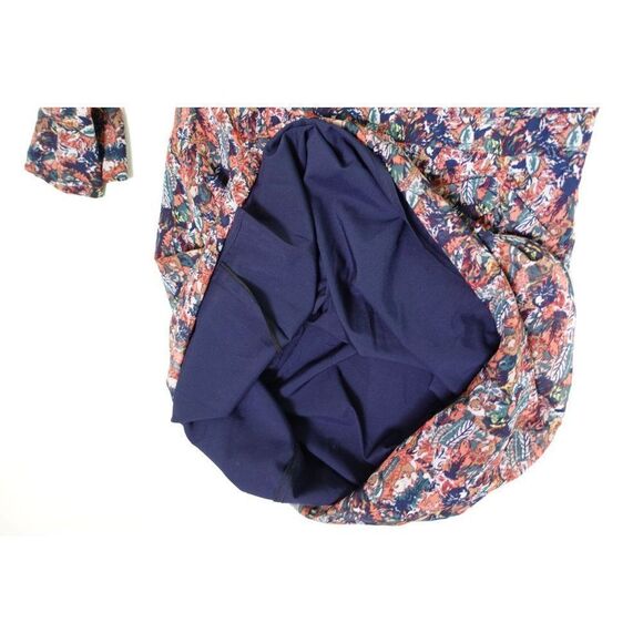 Aqua Luxe Puff-Sleeve Feather Print Dress - Picture 7 of 10